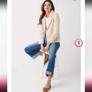 JLUXLABEL NWT Crocheted Casual Bohemian Loose Fit Slouchy Preppy Academia Blazer